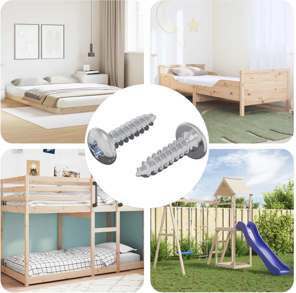 vidaXL Parafuso 2 pcs Prateado M4 x 16 mm Aço