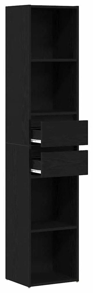 Estante Modular vidaXL Preta em Carvalho 36x30x171 cm em Madeira Engen