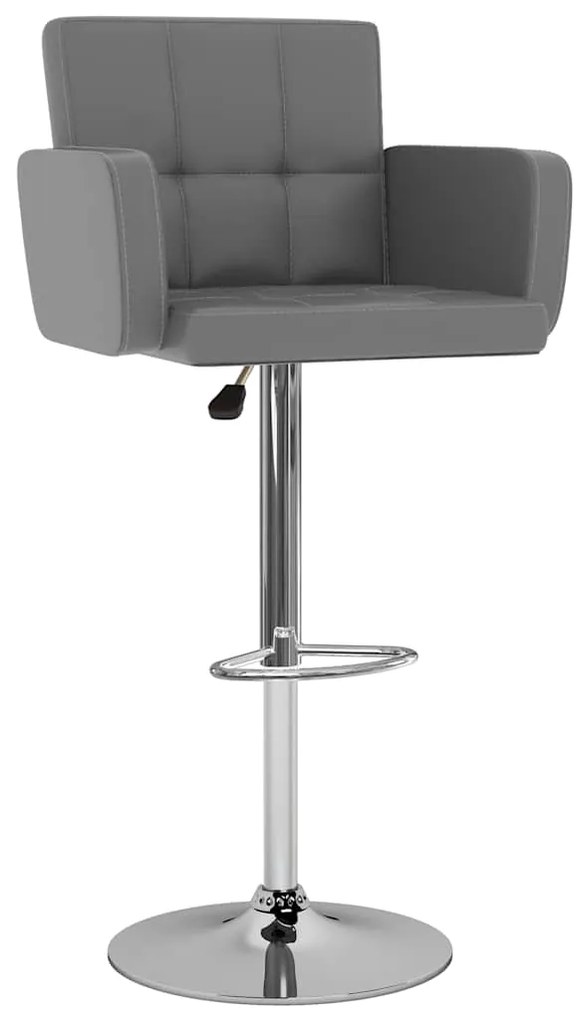 Bancos de bar 2 pcs couro artificial cinzento