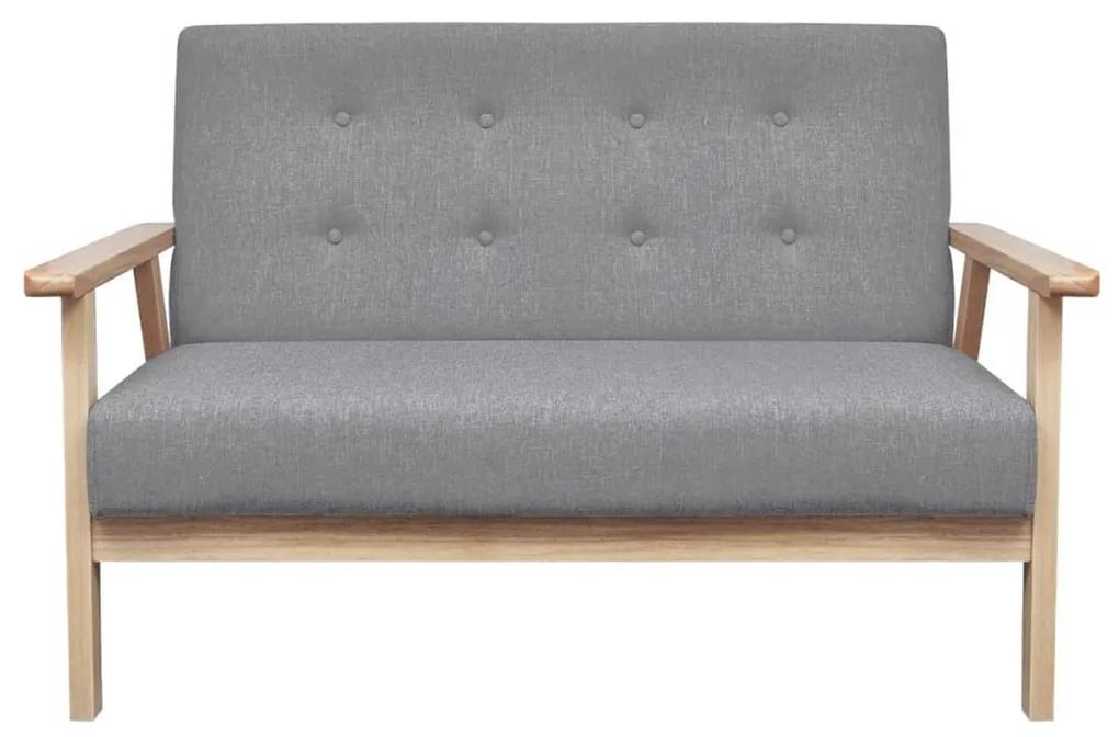 Conjunto de sofás 2 pcs tecido cinzento claro