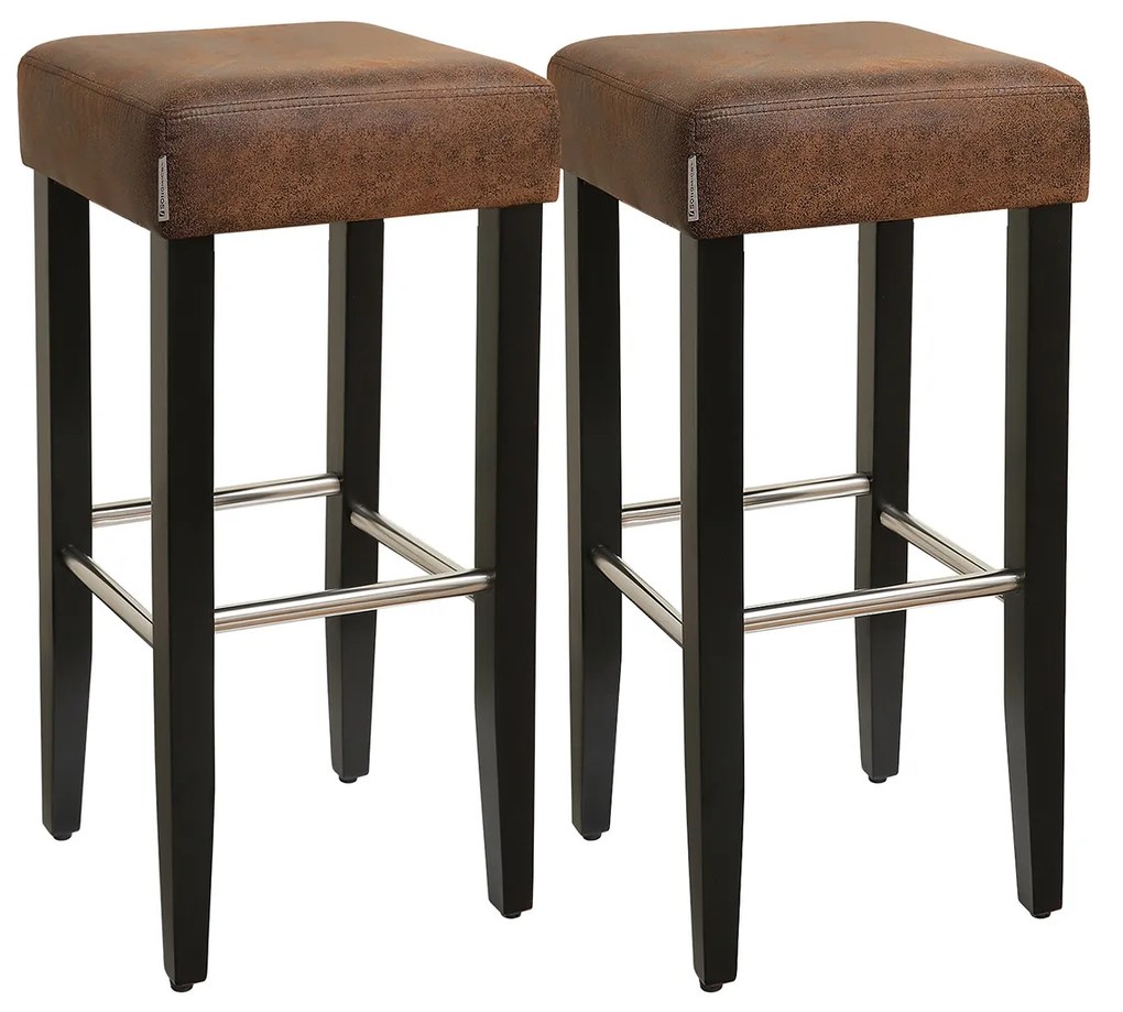 Banqueta de bar com assento acolchoado de espuma. | SONGMICS | 36 x 36 x 76 cm | castanho | LDC33BR.