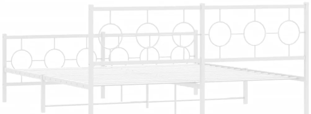 Estrutura de cama com cabeceira e pés 183x213 cm metal branco