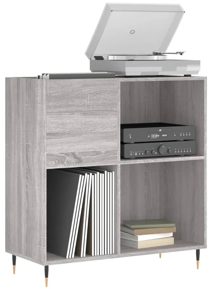 Armário p/ discos 84,5x38x89 cm derivados madeira cinza sonoma