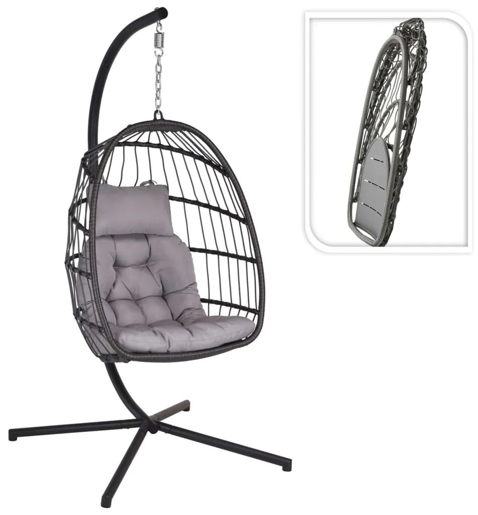 436331 ProGarden Cadeira suspensa com base cinzento-escuro