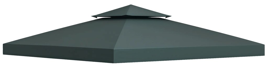Outsunny Telhado de Substituição para Pavilhão de Jardim em Metal Partyzelt Poliéster 3x3m Cinza Antracite | Aosom Portugal
