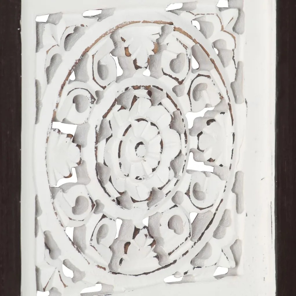Painel parede esculpido à mão MDF 40x40x1,5 cm castanho/branco