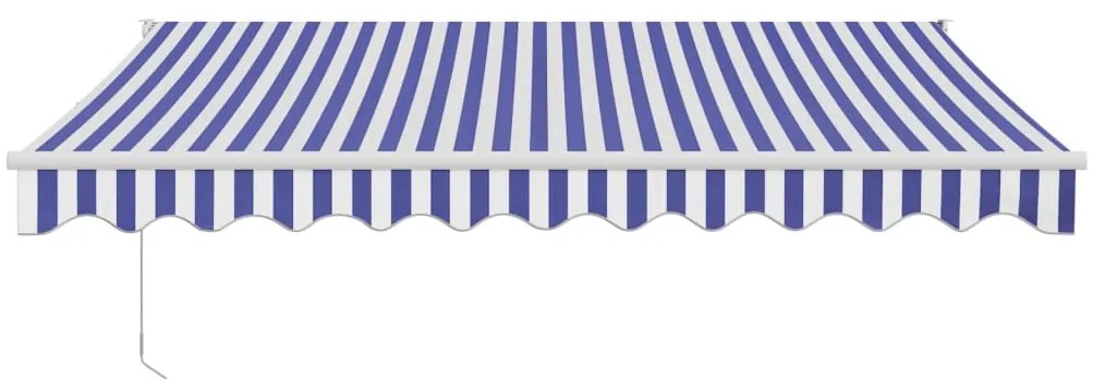 Toldo retrátil automático 3x2,5 m azul e branco