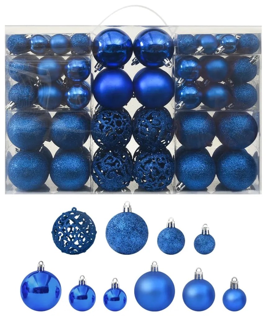 Conjunto de bolas de natal 100 pcs azul
