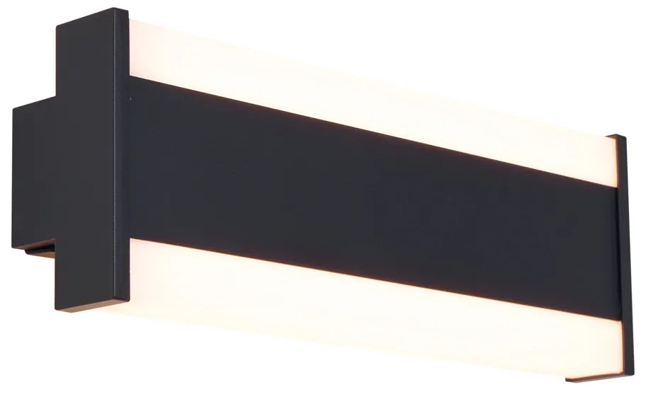 Candeeiro de Parede Moderno Preto 30cm incl. LED CCT IP54 - Vanya Moderno