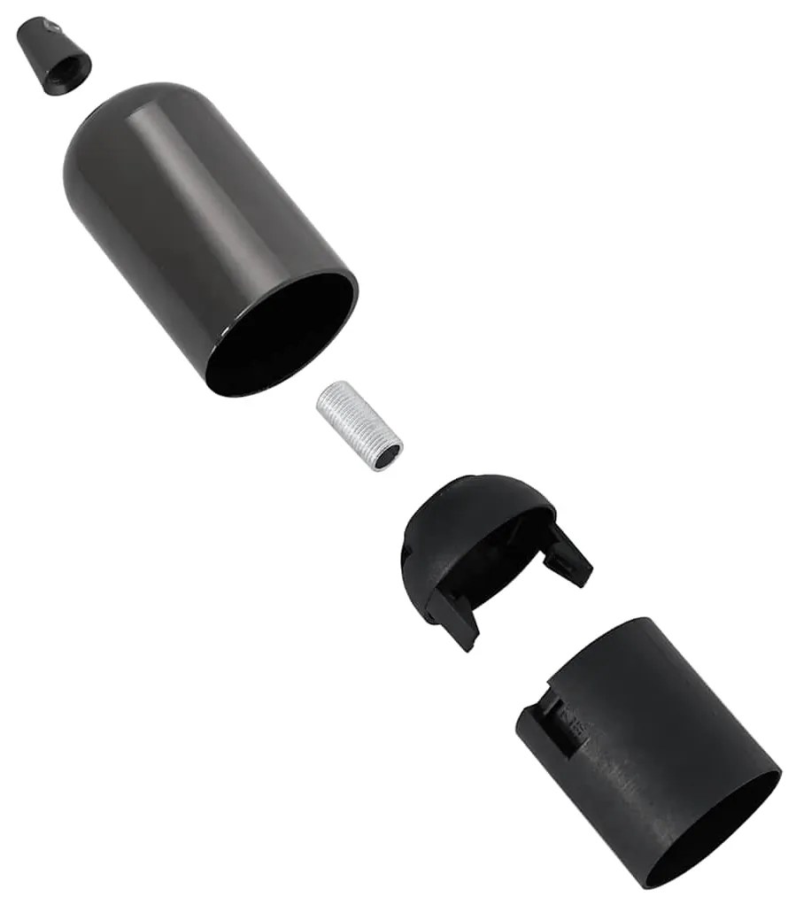 Casquilhos de lâmpadas 2 pcs Preto brilhante E27