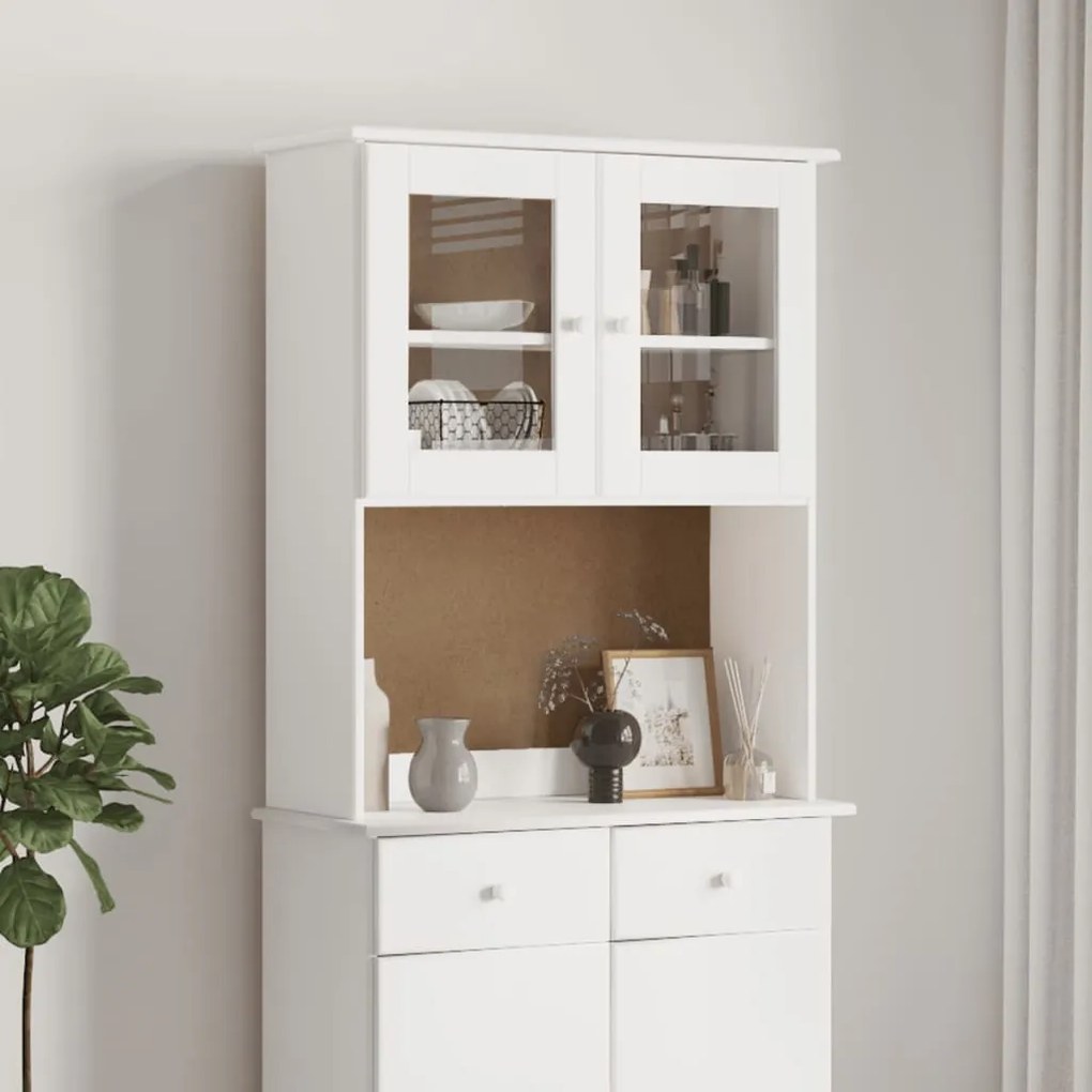 vidaXL Topo p/ cómoda ALTA 77x30x92 cm madeira de pinho maciça branco