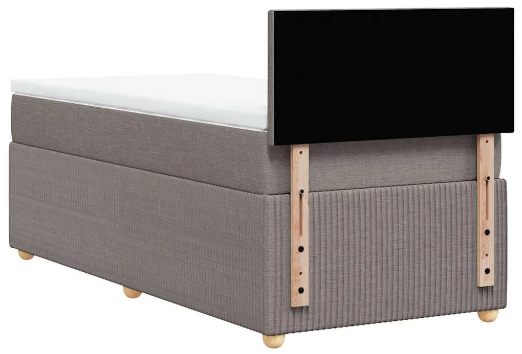 Cama com molas/colchão 90x200 cm tecido castanho-acinzentado