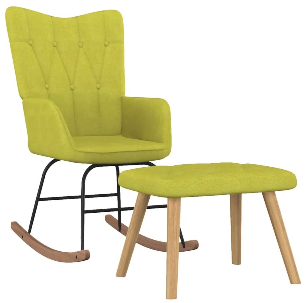 327627 vidaXL Cadeira de baloiço com banco tecido verde