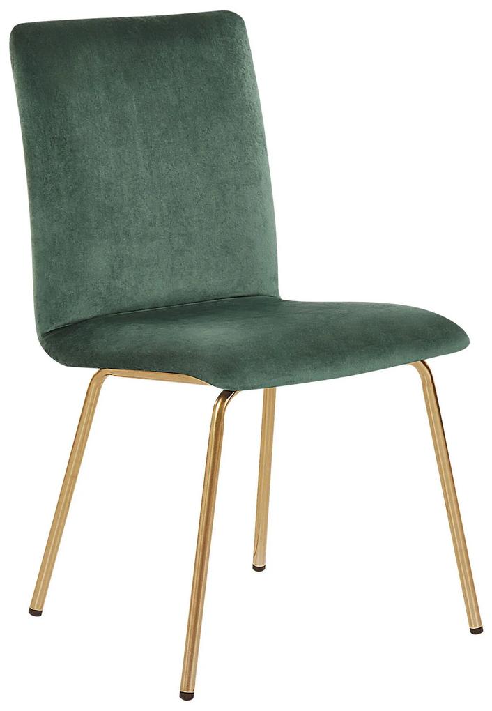 Conjunto de 2 cadeiras de jantar em veludo verde esmeralda RUBIO Beliani