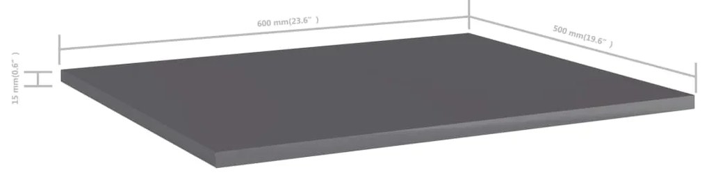 Prateleiras para estante 8 pcs derivados de madeira cinza