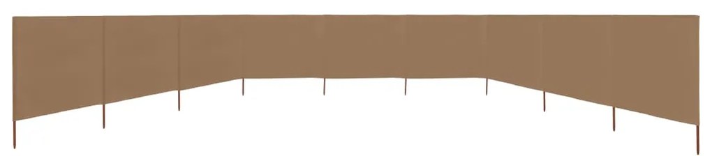 Para-vento com 9 painéis em tecido 1200x160cm cinza-acastanhado