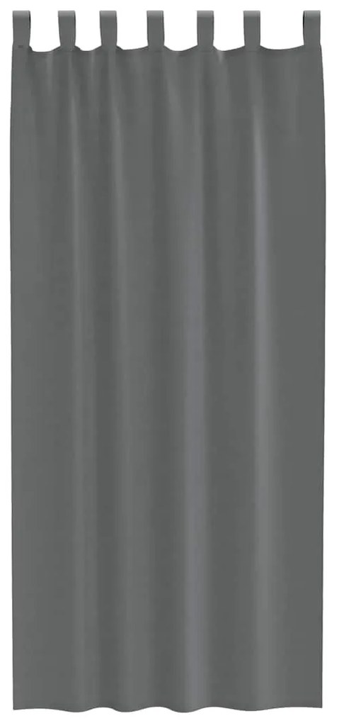 Cortinas de voile com laços 2 pcs cinzento-escuro 140x225 cm