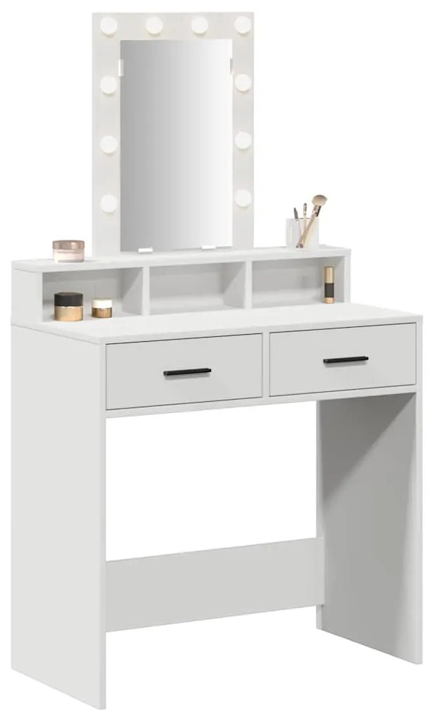 Mesa de Maquilhagem com Luzes LED Brancas 79x41x140 cm