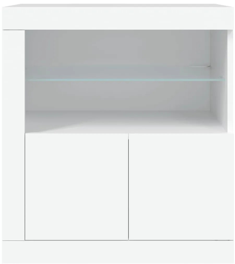 Aparador com luzes LED 60,5x37x67 cm branco