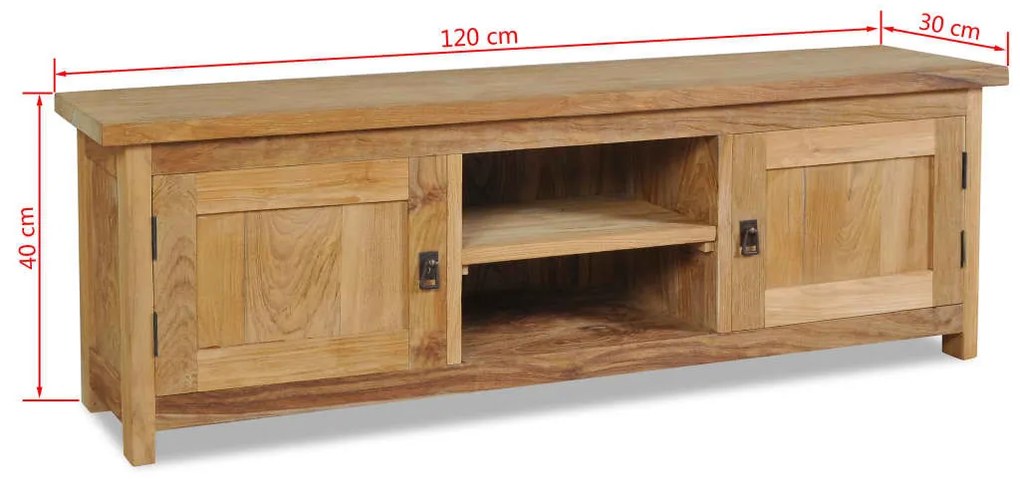 Móvel de TV 120x30x40 cm teca maciça