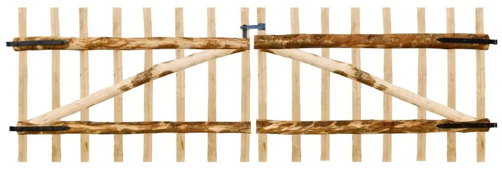 Portão duplo para cerca 300x100 cm madeira de aveleira