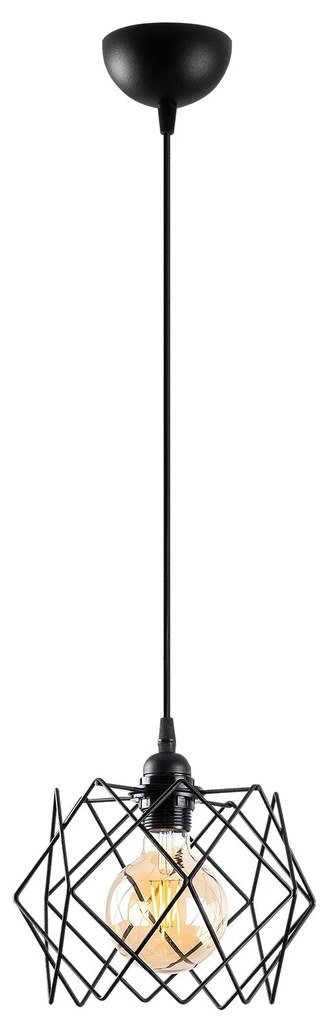 Candeeiro de Teto Karakas – Preto – Diâmetro 24 cm