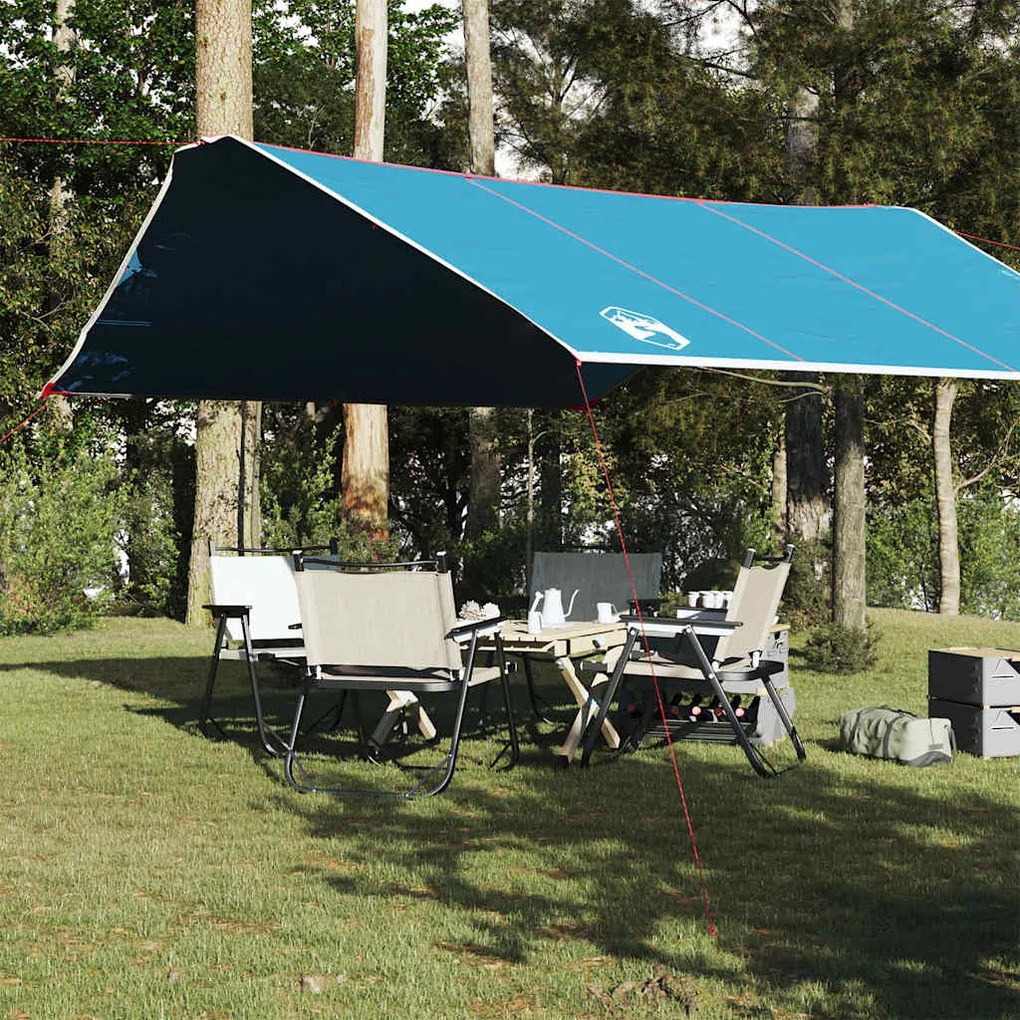 vidaXL Lona de campismo 420x440 cm impermeável azul