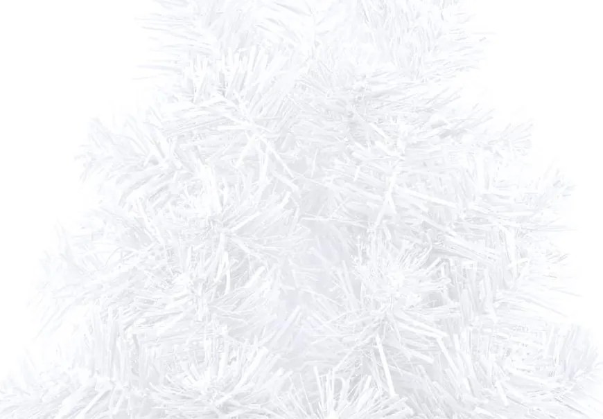 Meia árvore Natal artificial pré-iluminada c/ bolas branco