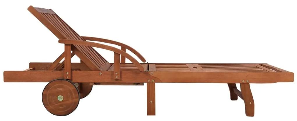Espreguiçadeira com mesa madeira acácia maciça
