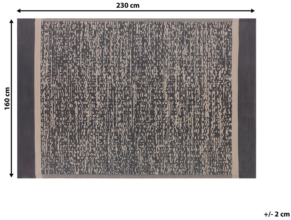 Tapete de exterior creme e preto 160 x 230 cm BALLARI Beliani