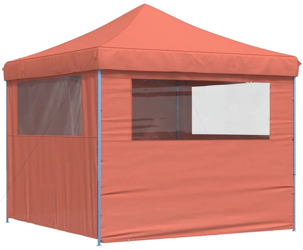 Tenda p/ festas pop-up dobrável 4 paredes laterais terracotta
