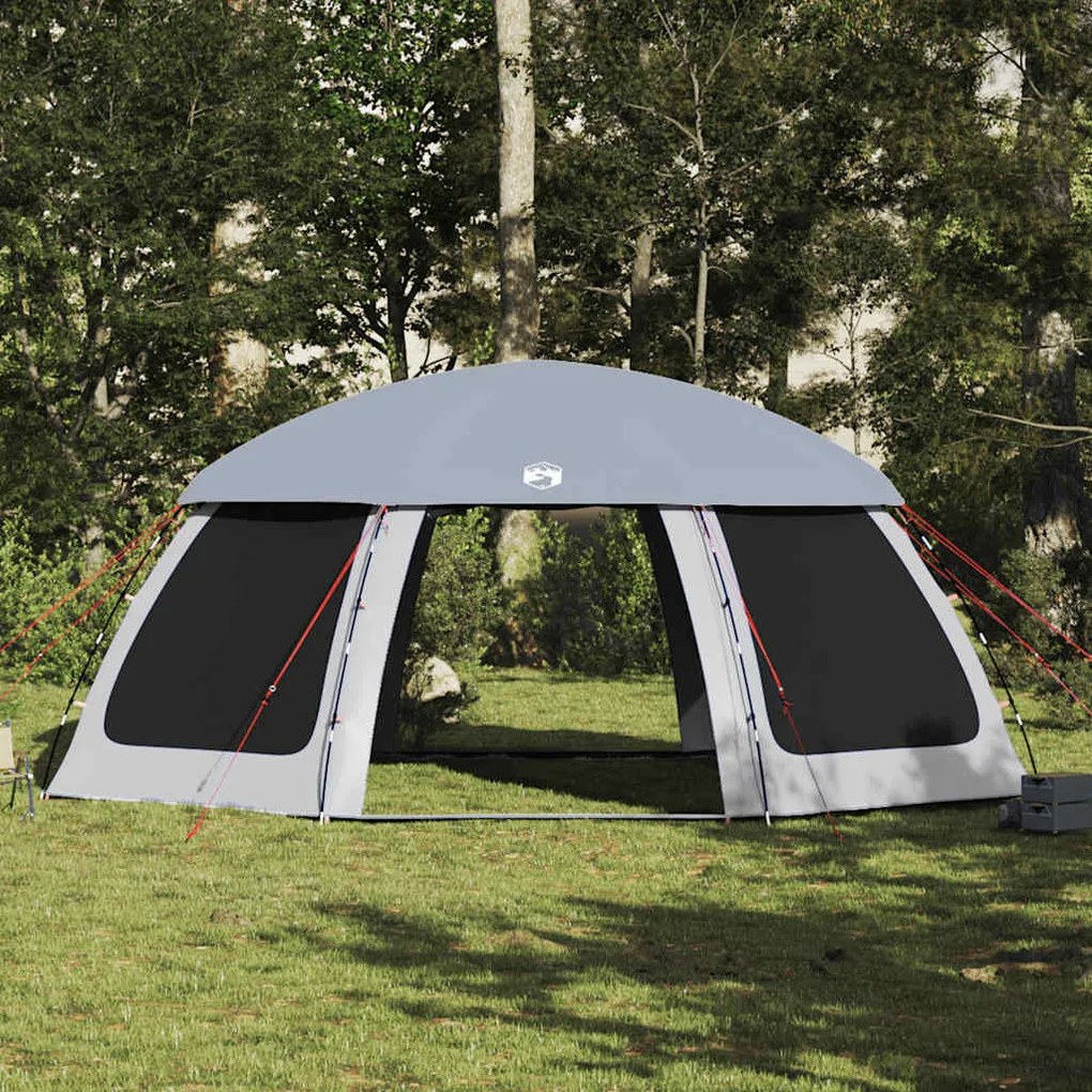 Tenda para piscina c/ mosca amovível e paredes de rede cinzento
