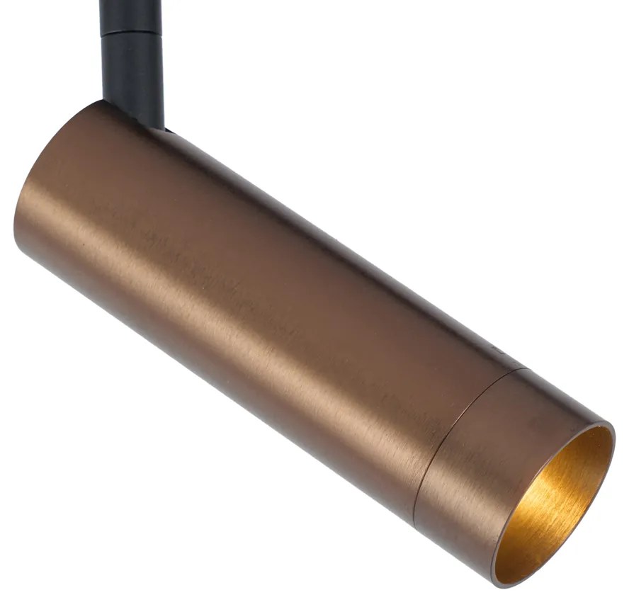 Foco moderno em bronze escuro para sistema de calha monofásico GU10 35mm - Slimline Uzzy Moderno