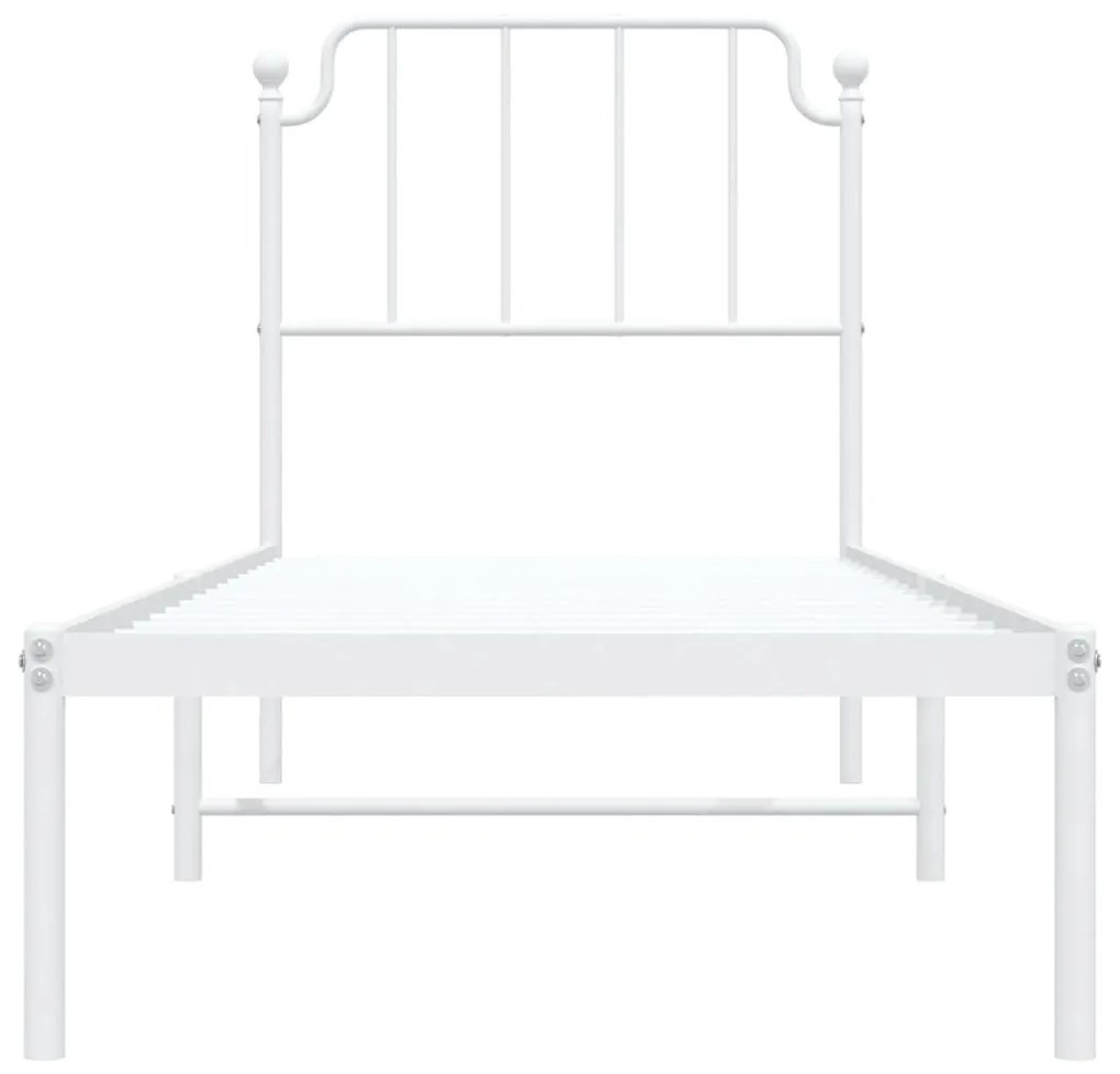 Estrutura de cama com cabeceira 80x200 cm metal branco