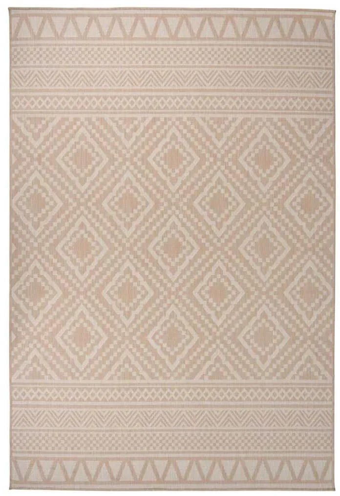 Tapete de tecido plano p/ exterior 160x230 cm riscas castanhas