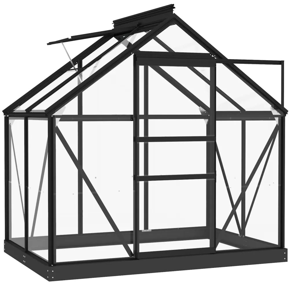 Estufa 155x103x191 cm alumínio e vidro antracite