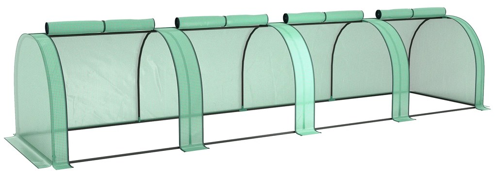 Outsunny Estufa para Jardim Estufa Pequena para Cultivo de Plantas com 4 Janelas 395x100x80 cm Verde | Aosom Portugal
