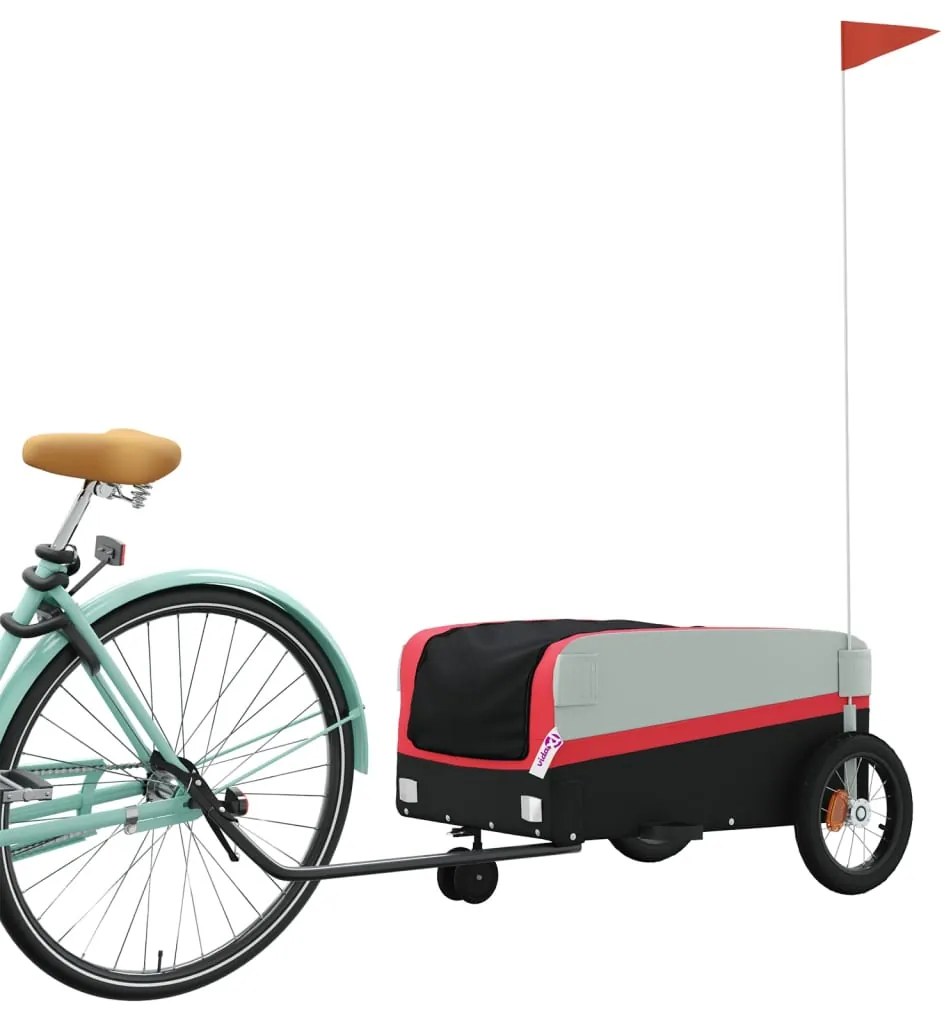 Reboque para bicicleta 30 kg ferro preto e vermelho