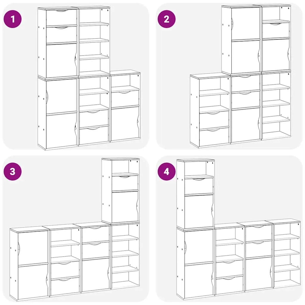 Móveis de apoio 5 pcs ODDA 40x24x79 cm pinho de madeira maciça