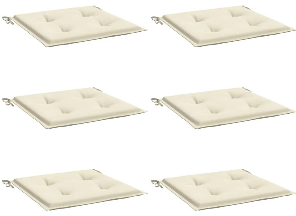 Almofadões p/ cadeiras de jardim 6 pcs tecido oxford creme