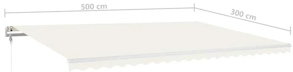 Toldo automático com LED e sensor de vento 500x300 cm cor creme