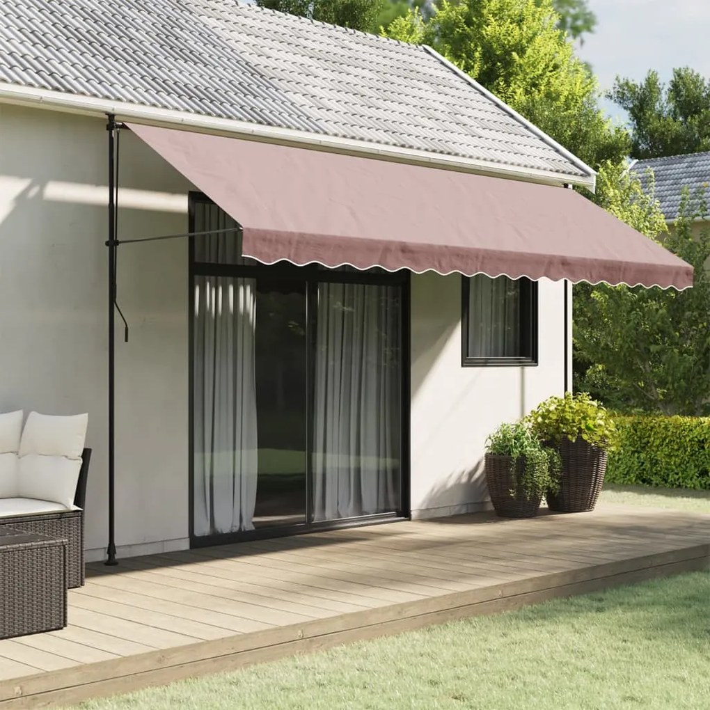 vidaXL Tecido substituição para sanefa de toldo 4,5 m riscas castanho
