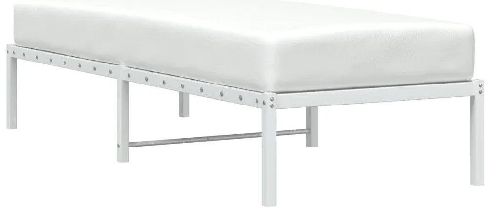 Estrutura de cama 75x190 cm metal branco