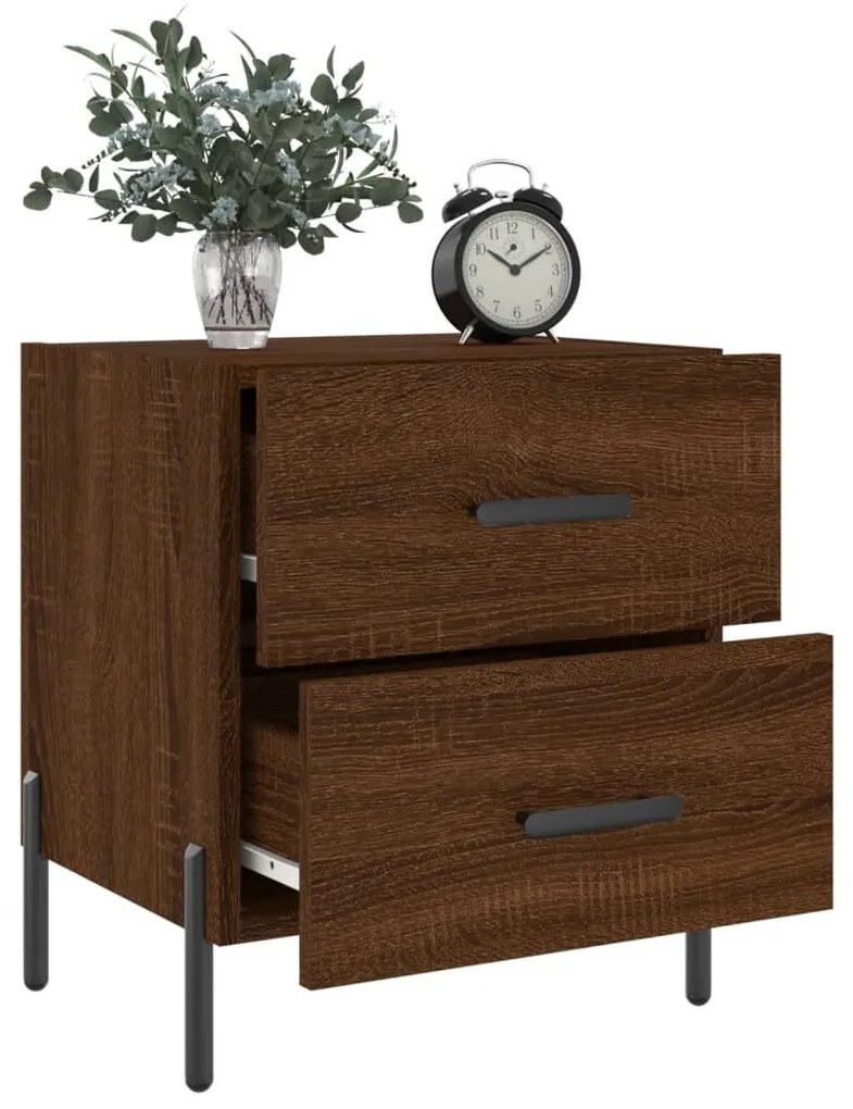 Mesa de cabeceira 2 pcs derivados de madeira carvalho castanho