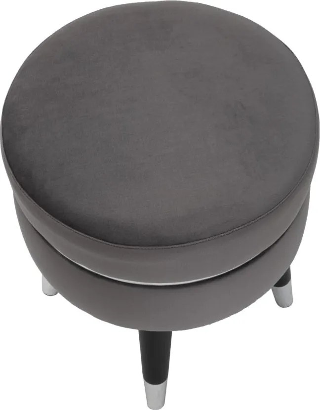 BANCO PARIS Ø 35X40,5 CM CINZA, PRETO E PRATA