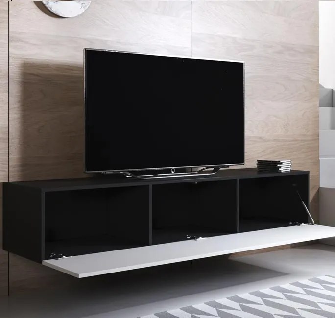 Conjunto de Móveis de Sala Sendufe – 2,6 m – Modular em Preto e Branco