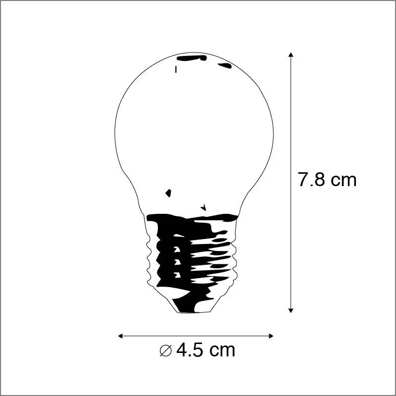 Conjunto de 3 lâmpadas LED esféricas reguláveis E27 P45 lâmpada esférica 5W 470lm