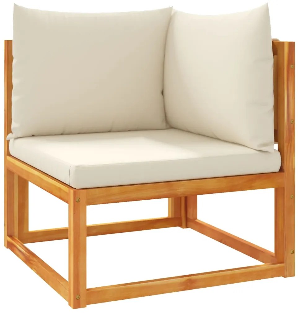 9 pcs conjunto de sofás de jardim com almofadões acácia maciça