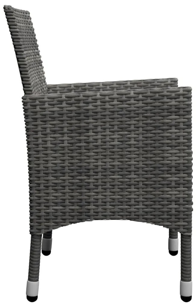7 pcs conjunto de jantar para jardim cinzento
