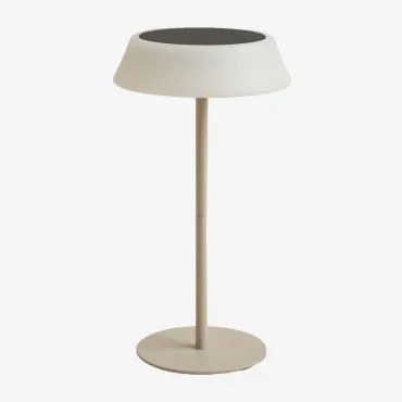 Lâmpada De Mesa Solar Led Sem Fios Para Exterior Em Polietileno E Ferro Ulenia Tapioca Bege - Sklum
